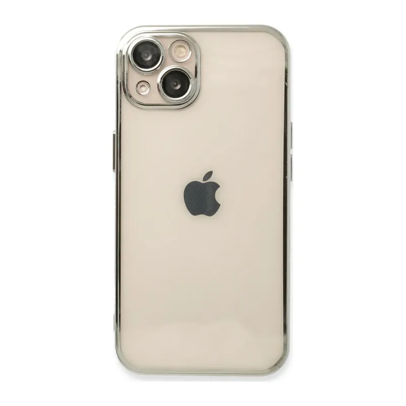 İphone 14 Kılıf Razer Lensli Silikon - Gümüş