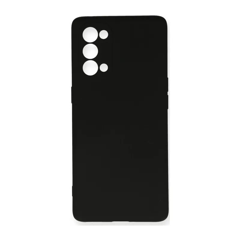 Oppo Reno 5 Pro Kılıf Nano İçi Kadife Silikon - Siyah