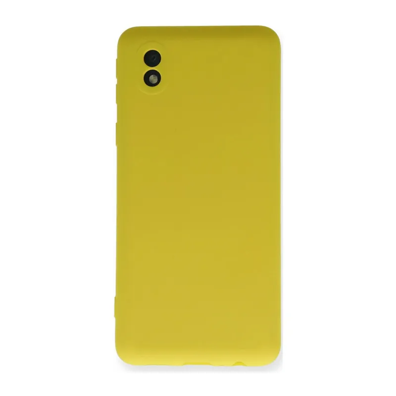 Galaxy A01 Core Kılıf Nano İçi Kadife Silikon - Sarı