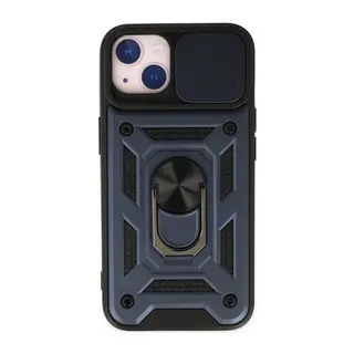 İphone 14 Kılıf Pars Lens Yüzüklü Silikon - Lacivert