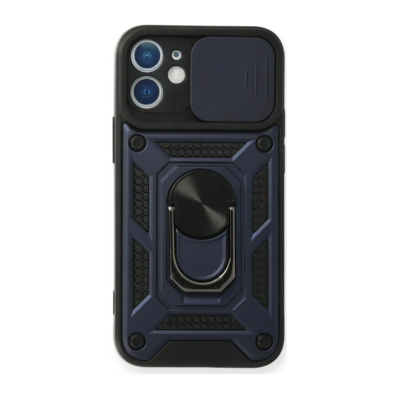 İphone 11 Kılıf Pars Lens Yüzüklü Silikon - Lacivert