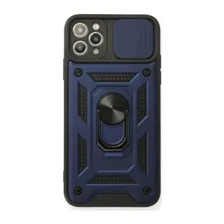 İphone 11 Pro Max Kılıf Pars Lens Yüzüklü Silikon - Lacivert