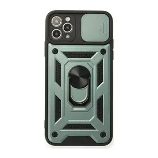 İphone 11 Pro Max Kılıf Pars Lens Yüzüklü Silikon - Yeşil