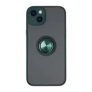 İphone 14 Kılıf Montreal Yüzüklü Silikon Kapak - Yeşil