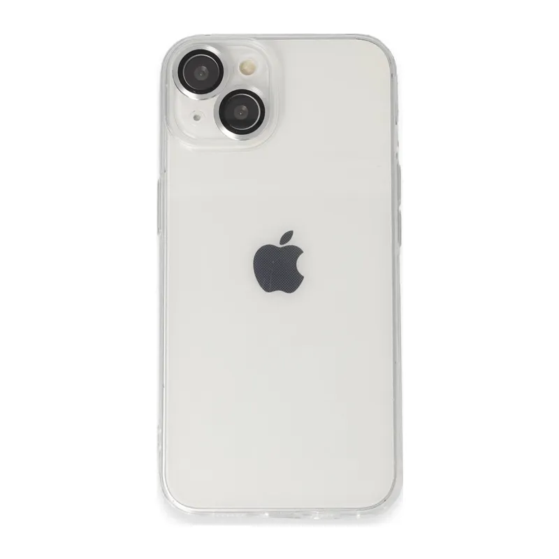 İphone 14 Kılıf Luko Lens Silikon - Gümüş
