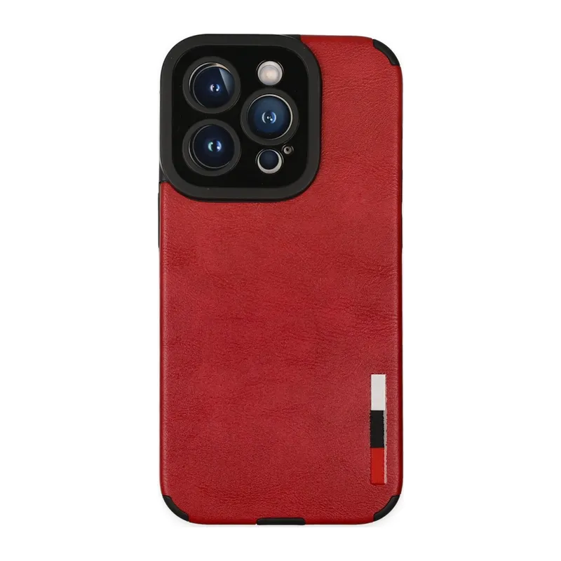 İphone 14 Pro Kılıf Loop Deri Silikon - Kırmızı