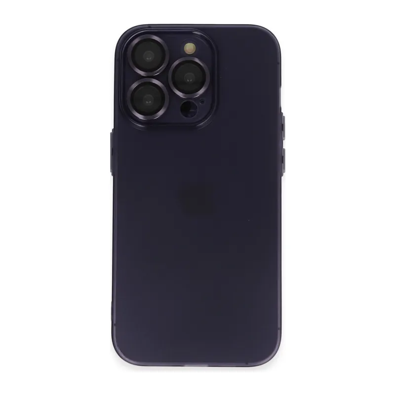 İphone 14 Pro Max Kılıf Luko Lens Silikon - Derin Mor