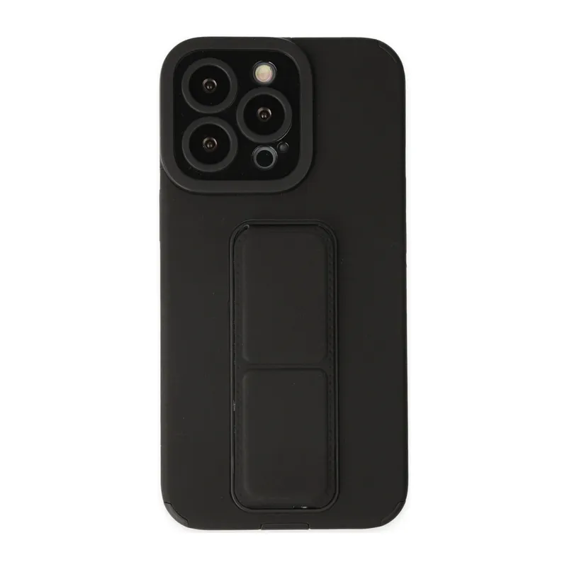 İphone 14 Pro Kılıf Mega Standlı Silikon - Siyah