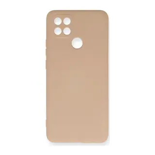 Oppo A15 Kılıf Nano İçi Kadife Silikon - Pudra