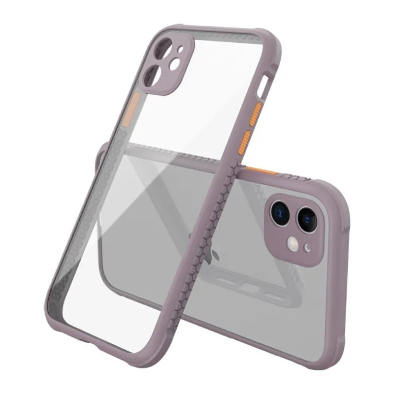 İphone 12 Mini Kılıf Miami Şeffaf Silikon - Açık Mor