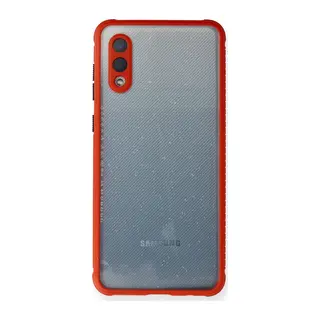 Galaxy A02 Kılıf Miami Şeffaf Silikon - Kırmızı