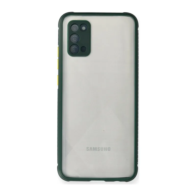 Galaxy A02s Kılıf Miami Şeffaf Silikon - Koyu Yeşil