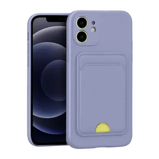 İphone 11 Kılıf Kelvin Kartvizitli Silikon - Lila