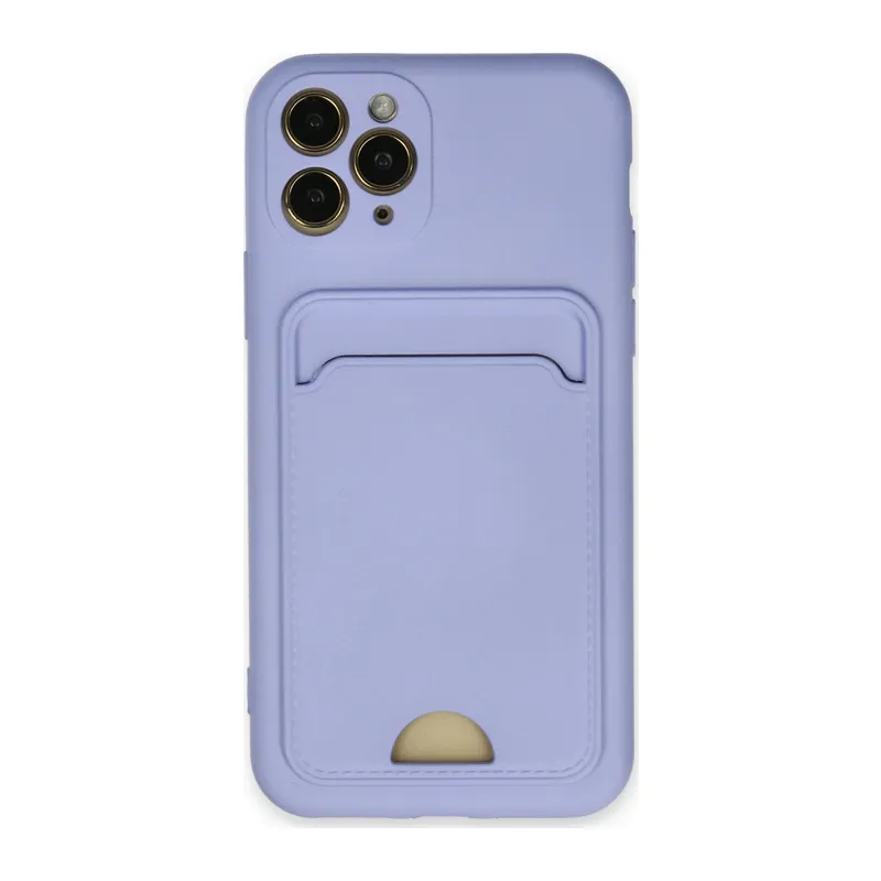 İphone 11 Pro Kılıf Kelvin Kartvizitli Silikon - Lila