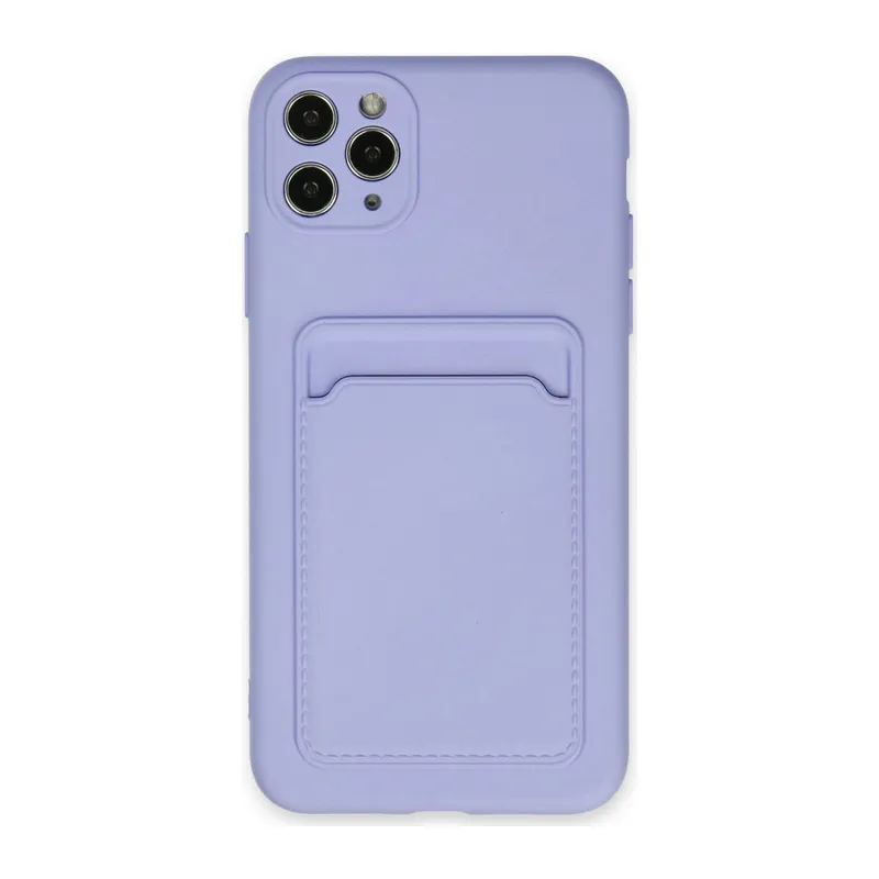 İphone 11 Pro Max Kılıf Kelvin Kartvizitli Silikon - Lila