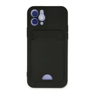 İphone 12 Kılıf Kelvin Kartvizitli Silikon - Siyah