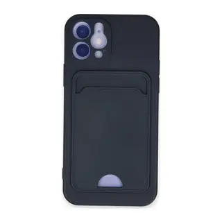 İphone 12 Kılıf Kelvin Kartvizitli Silikon - Lacivert