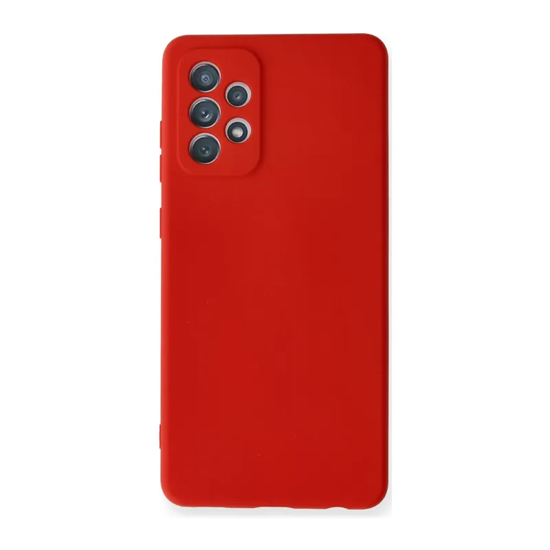 Galaxy A72 Kılıf Nano İçi Kadife Silikon - Kırmızı