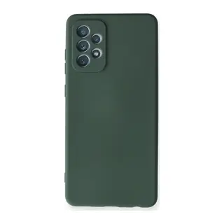Galaxy A72 Kılıf Nano İçi Kadife Silikon - Koyu Yeşil