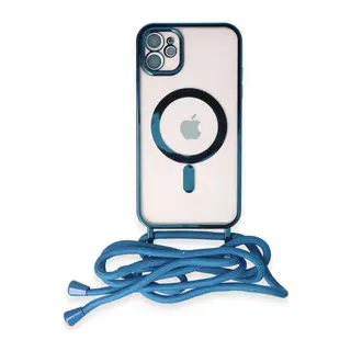 İphone 11 Kılıf Divo Lazer Askılı Magsafe Kapak - Sierra Blue