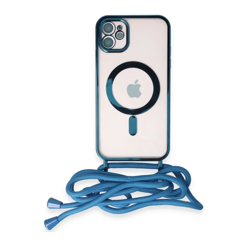 İphone 11 Kılıf Divo Lazer Askılı Magsafe Kapak - Sierra Blue