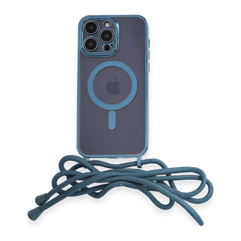 İphone 12 Pro Kılıf Divo Lazer Askılı Magsafe Kapak - Sierra Blue