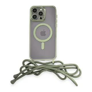 İphone 12 Pro Kılıf Divo Lazer Askılı Magsafe Kapak - Koyu Yeşil