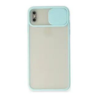İphone X Kılıf Palm Buzlu Kamera Sürgülü Silikon - Turkuaz