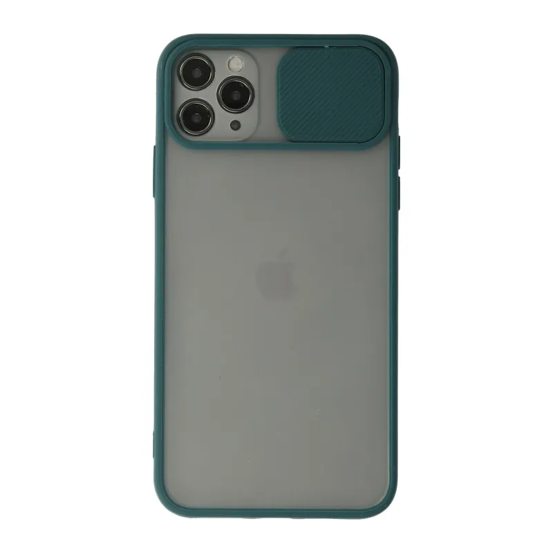 İphone 11 Pro Kılıf Palm Buzlu Kamera Sürgülü Silikon - Yeşil