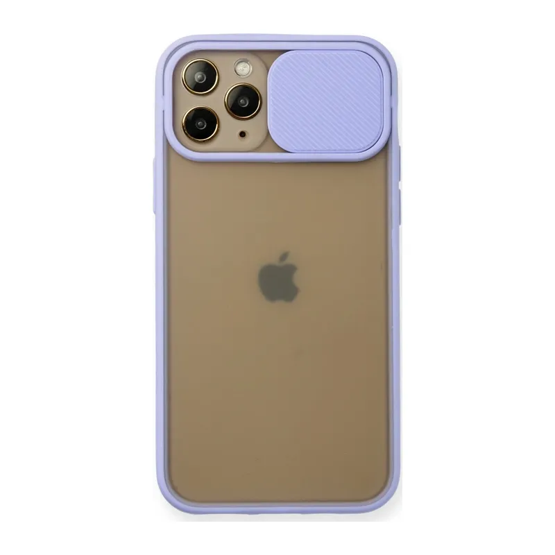 İphone 11 Pro Kılıf Palm Buzlu Kamera Sürgülü Silikon - Lila