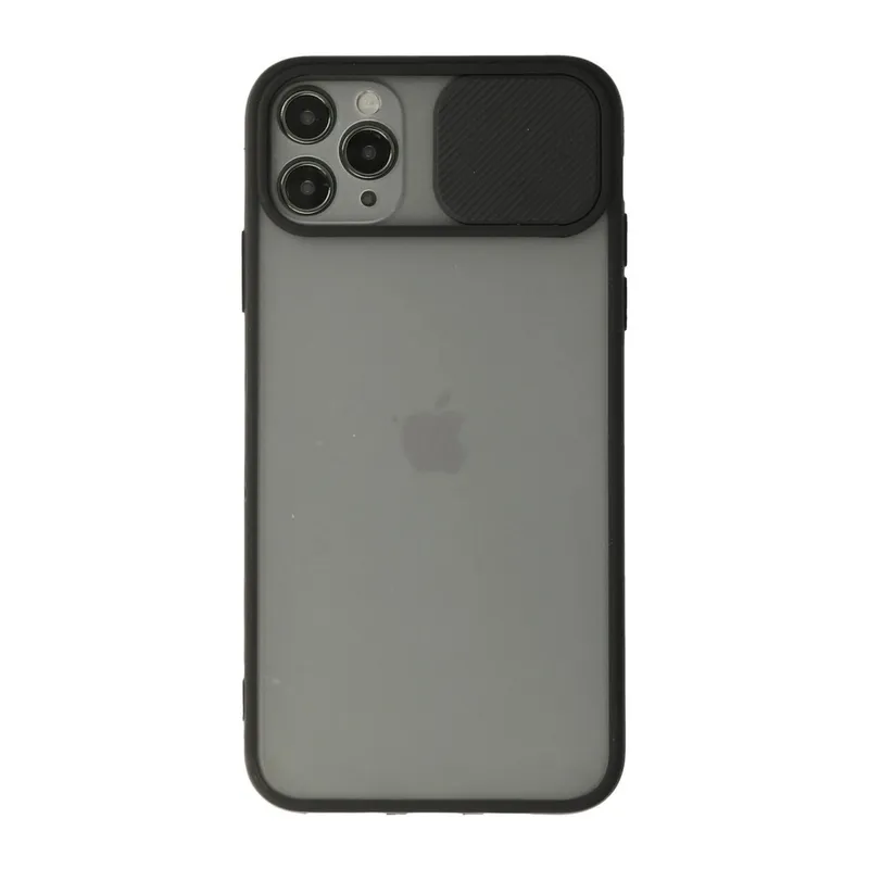 İphone 11 Pro Kılıf Palm Buzlu Kamera Sürgülü Silikon - Siyah
