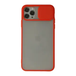 İphone 11 Pro Kılıf Palm Buzlu Kamera Sürgülü Silikon - Kırmızı