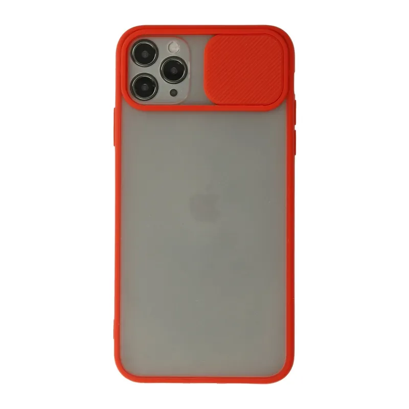 İphone 11 Pro Kılıf Palm Buzlu Kamera Sürgülü Silikon - Kırmızı