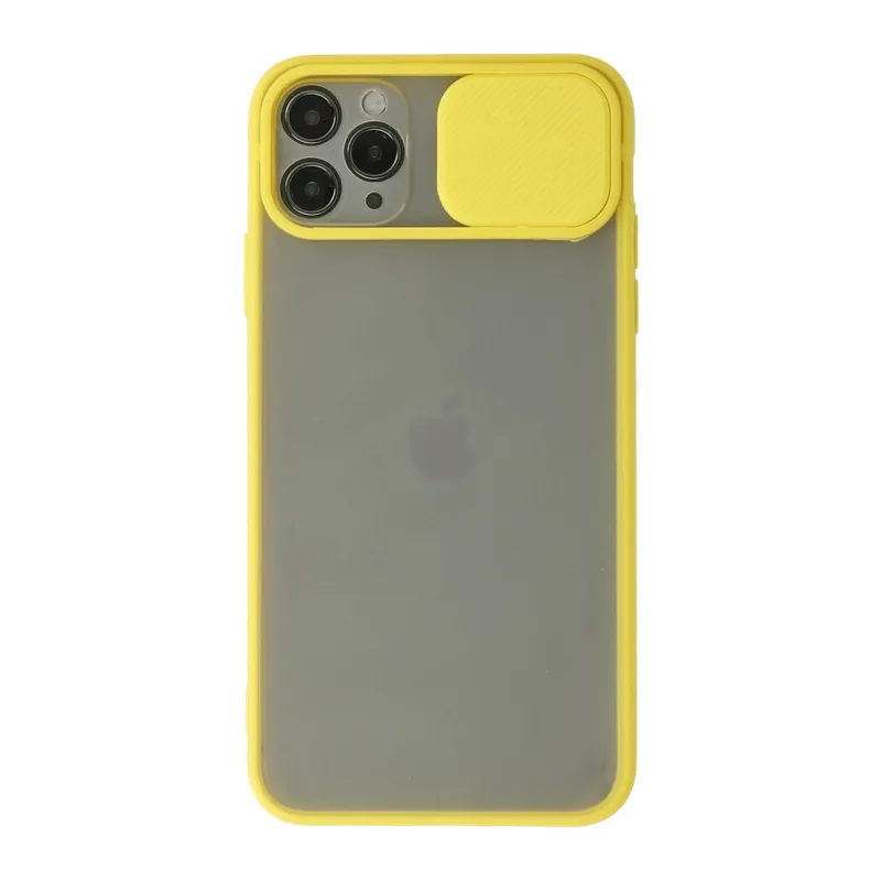 İphone 11 Pro Kılıf Palm Buzlu Kamera Sürgülü Silikon - Sarı