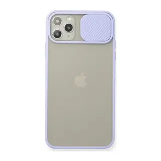İphone 11 Pro Max Kılıf Palm Buzlu Kamera Sürgülü Silikon - Lila