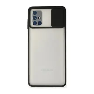 Galaxy M51 Kılıf Palm Buzlu Kamera Sürgülü Silikon - Siyah