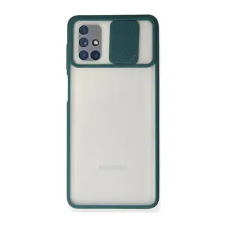 Galaxy M51 Kılıf Palm Buzlu Kamera Sürgülü Silikon - Yeşil