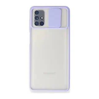 Galaxy M51 Kılıf Palm Buzlu Kamera Sürgülü Silikon - Lila