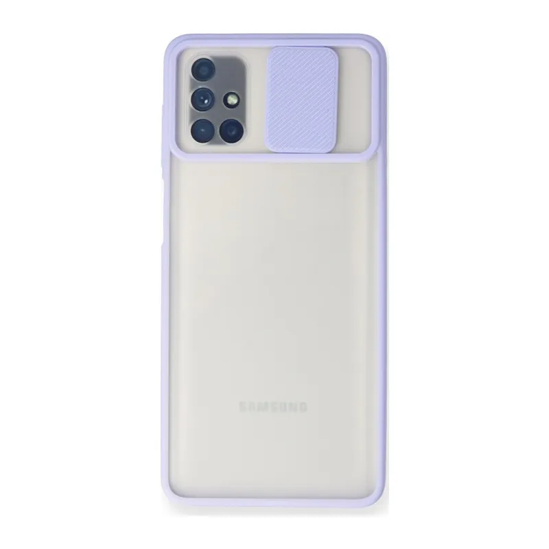 Galaxy M51 Kılıf Palm Buzlu Kamera Sürgülü Silikon - Lila