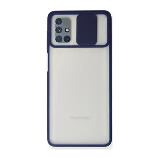 Galaxy M51 Kılıf Palm Buzlu Kamera Sürgülü Silikon - Lacivert