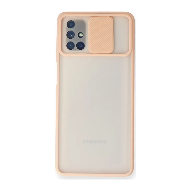 Galaxy M51 Kılıf Palm Buzlu Kamera Sürgülü Silikon - Pembe