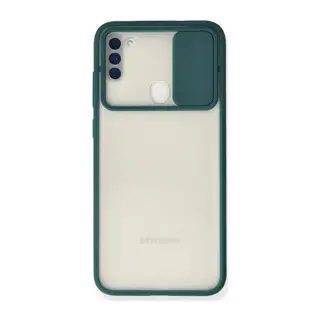 Galaxy A11 Kılıf Palm Buzlu Kamera Sürgülü Silikon - Yeşil