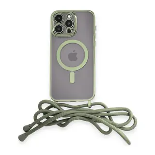İphone 13 Pro Max Kılıf Divo Lazer Askılı Magsafe Kapak - Koyu Yeşil