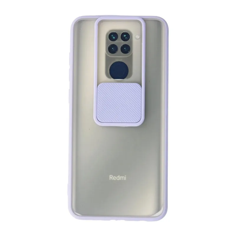 Xiaomi Redmi Note 9 Kılıf Palm Buzlu Kamera Sürgülü Silikon - Lila