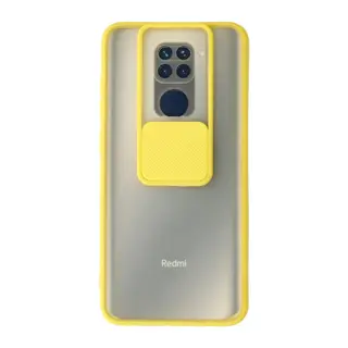 Xiaomi Redmi Note 9 Kılıf Palm Buzlu Kamera Sürgülü Silikon - Sarı