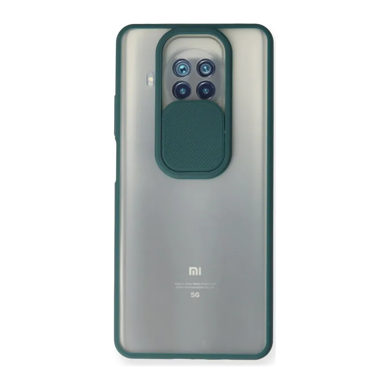 Xiaomi Mi 10t Lite Kılıf Palm Buzlu Kamera Sürgülü Silikon - Yeşil
