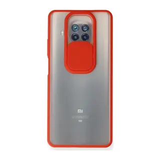 Xiaomi Mi 10t Lite Kılıf Palm Buzlu Kamera Sürgülü Silikon - Kırmızı