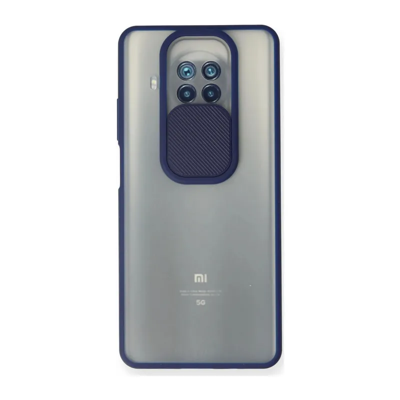 Xiaomi Mi 10t Lite Kılıf Palm Buzlu Kamera Sürgülü Silikon - Lacivert