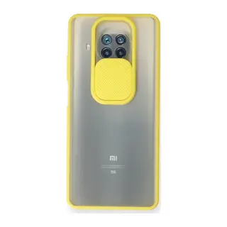 Xiaomi Mi 10t Lite Kılıf Palm Buzlu Kamera Sürgülü Silikon - Sarı