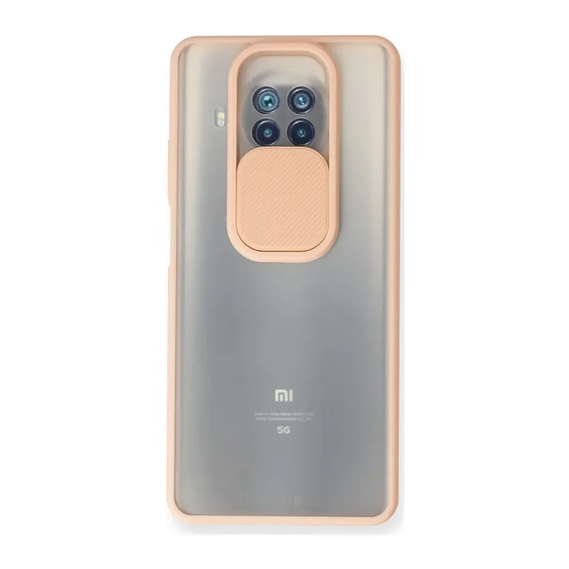 Xiaomi Mi 10t Lite Kılıf Palm Buzlu Kamera Sürgülü Silikon - Pembe